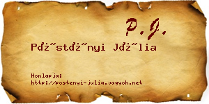Pöstényi Júlia névjegykártya